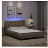 Image de Bedframe met LED-verlichting kunstleer cappuccino 140x190 cm3213931