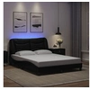 Image de Cadre de Lit avec Lumières LED, Lit Rembourré, Lit Double, Lit Adulte de Chambre à Coucher Intérieur, Moderne, Noir 3213934