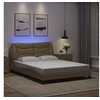 Image de Bedframe met LED-verlichting kunstleer cappuccino 140x200 cm3213938
