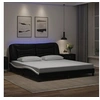 Image de Cadre de Lit avec Lumières LED, Lit Rembourré, Lit Double, Lit Adulte de Chambre à Coucher Intérieur, Moderne, Noir 3213953