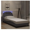 Image de Bedframe met LED-verlichting kunstleer grijs 80x200 cm3213983