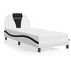 Image de Bedframe met LED-verlichting kunstleer wit en zwart 90x200 cm3214000