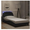 Image de Cadre de Lit avec Lumières LED, Lit Rembourré avec Coussin, Lit Simple, Lit Adulte Chambre, Moderne, Noir 100x200 cm 3214001