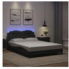 Image de Cadre de Lit avec Lumières LED, Lit Rembourré avec Coussin, Lit Double, Lit Adulte Chambre, Moderne, Noir 120x200 cm 3214008