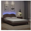 Image de Bedframe met LED-verlichting kunstleer bruin 120x200 cm3214010