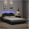 Image de Bedframe met LED-verlichting kunstleer grijs 120x200 cm3214011