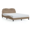 Image de Bedframe met LED-verlichting kunstleer cappuccino 120x200 cm3214012