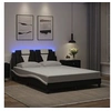 Image de Bedframe met LED-verlichting kunstleer zwart en wit 120x200 cm3214013