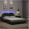 Image de Cadre de Lit avec Lumières LED, Lit Rembourré avec Coussin, Lit Double, Lit Adulte Chambre, Moderne, Noir 140x190 cm 3214015