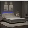 Image de Cadre de Lit avec Lumières LED, Lit Rembourré avec Coussin, Lit Double, Lit Adulte Chambre, Moderne, Blanc 160x200 cm 3214030