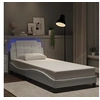 Image de Bedframe met LED-verlichting kunstleer wit 90x190 cm3214076