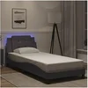 Image de Bedframe met LED-verlichting kunstleer grijs 100x200 cm3214092