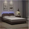 Image de Bedframe met LED-verlichting kunstleer bruin 120x200 cm3214098