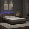 Image de Cadre de lit avec lumières LED cappuccino 120x200 cm similicuir, lit, sommier, lit en similicuir, meuble de chambre à 3214100
