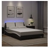Image de Bedframe met LED-verlichting kunstleer zwart en wit 120x200 cm3214101