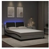 Image de Cadre de lit avec lumières LED blanc noir 120x200 cm similicuir, lit, sommier, lit en similicuir, meuble de chambre à 3214102
