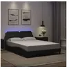 Image de Cadre de lit avec LED sans matelas noir 140x190 cm