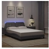 Image de Cadre de lit avec lumières LED gris 140x200 cm similicuir, lit, sommier, lit en similicuir, meuble de chambre à 3214113