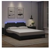 Image de Cadre de lit avec lumières LED noir 160x200 cm similicuir, lit, sommier, lit en similicuir, meuble de chambre à 3214117