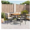 Image de Salon de jardin rotin noir 5 pieces 80.0 x 80 x 75