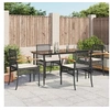 Image de Salon de jardin noir rotin 5 pieces 140 x 70 x 74 cm