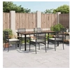 Image de Salon de jardin noir 7 pieces rotin 200 x 100 x 74 cm