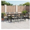 Image de Salon de jardin 9 pieces rotin noir 200 x 100 x 74 cm