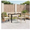 Image de Salon de jardin rotin 5 pieces noir 160 x 80 x 74 cm