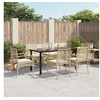 Image de Salon de jardin rotin 7 pieces beige 160 x 80 x 74 cm