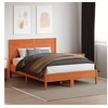 Image de Tête de lit cire marron 135 cm bois massif de pin 844323