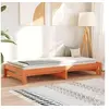 Image de Lit gigogne 205.5 x 165 x 30 cm en cire sommier a lattes pour 2 personnes de couleur