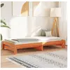 Image de Lit de jour et lit gigogne sans matelas cire marron 90x190 cm