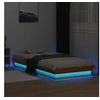 Image de Cadre de Lit LED, Lit Simple avec Sommier à Lattes, Lit Adulte, Meuble de Chambre, Moderne, Cire Marron 90x200 cm 844411