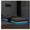 Image de Cadre de Lit à LED, Lit Simple avec Sommier à Lattes, Lit Adulte, Lit Adulte de Chambre, Moderne, Cire Marron 100x200 844412
