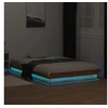 Image de Cadre de Lit à LED, Lit Simple avec Sommier à Lattes, Lit Double, Lit Adulte de Chambre, Moderne, Cire Marron 120x200 844413