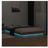 Image de Cadre de Lit à LED, Lit Simple avec Sommier à Lattes, Lit Double, Lit Adulte de Chambre, Moderne, Cire Marron 140x200 844414