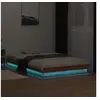 Image de Cadre de Lit à LED, Lit Simple avec Sommier à Lattes, Lit Double, Lit Adulte de Chambre, Moderne, Cire Marron 120x190 844421