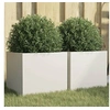 Image de Jardinières 2 pcs, Bacs à Fleurs, Pots de Plantes, Boîtes à Fleurs, Jardinières Surélevées de Jardin Terrasse, Blanc 841538