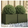 Image de Jardinières 2 pcs, Bacs à Fleurs, Pots de Plantes, Boîtes à Fleurs, Jardinières Surélevées de Jardin Terrasse, Vert 841542
