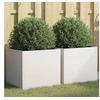 Image de Jardinières 2 pcs blanc 42x40x39 cm acier