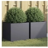 Image de Jardinières 2 pcs anthracite 42x40x39 cm acier laminé à froid