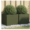 Image de Jardinières 2 pcs, Bacs à Fleurs, Pots de Plantes, Boîtes à Fleurs, Jardinières Surélevées de Jardin Terrasse, Vert 841554