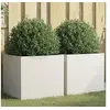 Image de Jardinières 2 pcs blanc 49x47x46 cm acier841562