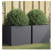 Image de Jardinières 2 pcs anthracite 49x47x46 cm acier