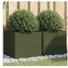 Image de Jardinières 2 pcs vert olive 49x47x46 cm acier