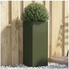 Image de Jardinière vert olive 32x29x75 cm acier