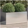 Image de Jardinière argenté 62x30x29 cm acier inoxydable