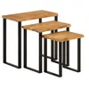 Image de Tables Gigognes 3 pcs avec Bord Vivant, Bout de Canapé avec Pied, Table d'Appoint, Meuble de Salon Salle de Séjour, 372760