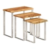 Image de Tables Gigognes 3 pcs avec Bord Vivant, Bout de Canapé avec Pied, Table d'Appoint, Meuble de Salon Salle de Séjour, 372761