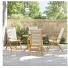 Image de Lot de 4 Chaises Inclinables de Jardin Pliantes avec Coussins, Sièges avec Accoudoirs, Fauteuils avec Dossier de 3208927